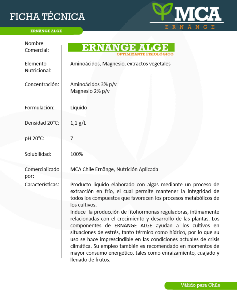 Ficha Técnica CMA Algue Optimizante fisiológico