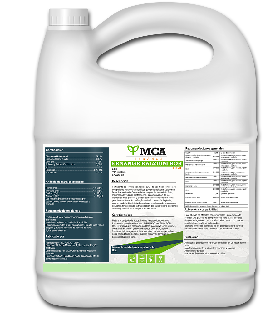 Producto agrícola que mejora la calidad y el cuajado de la flor.